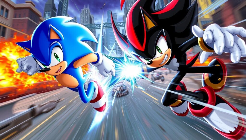 Sonic vs. Shadow battle