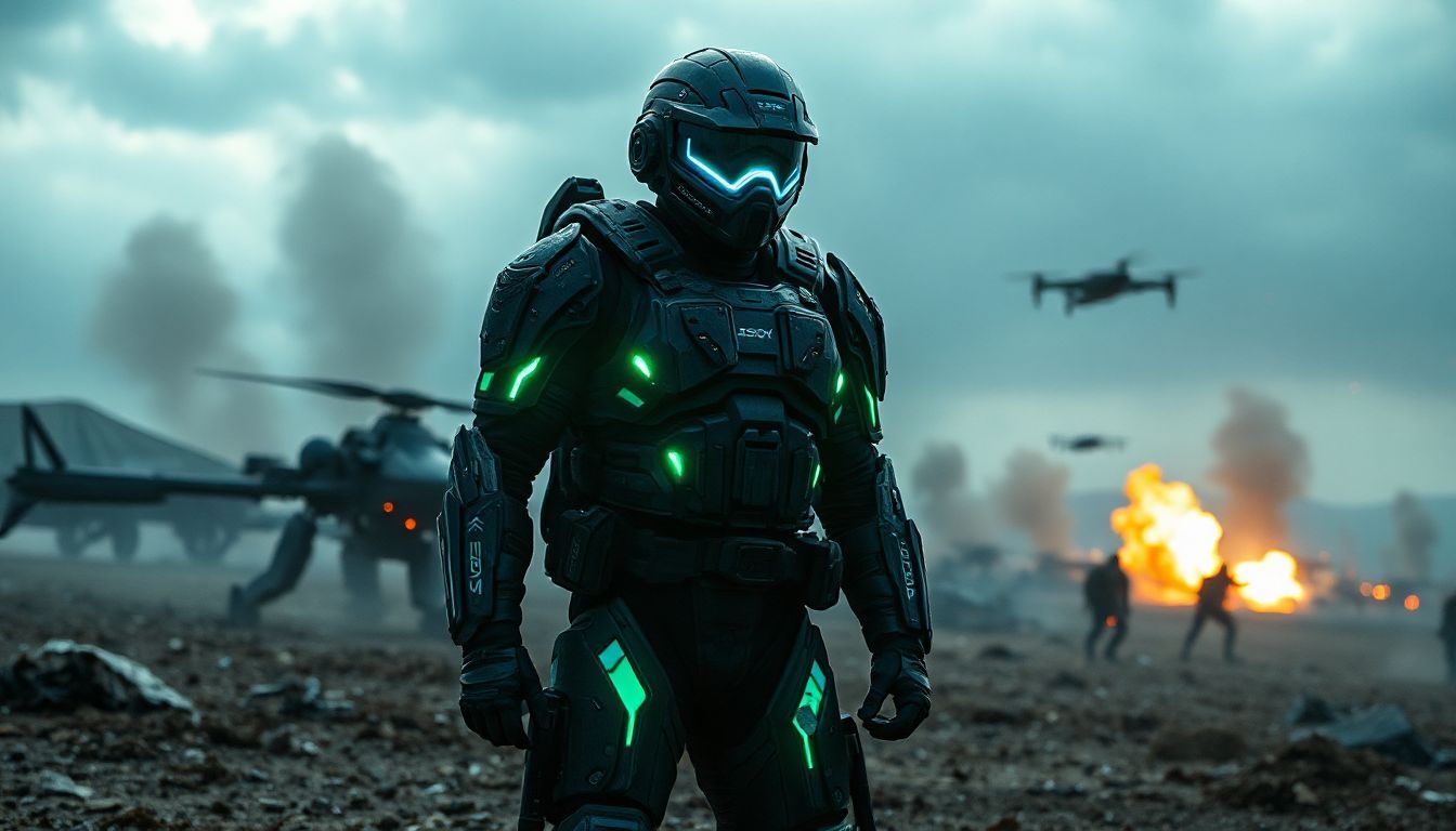 Futuristic Soldier in Combat